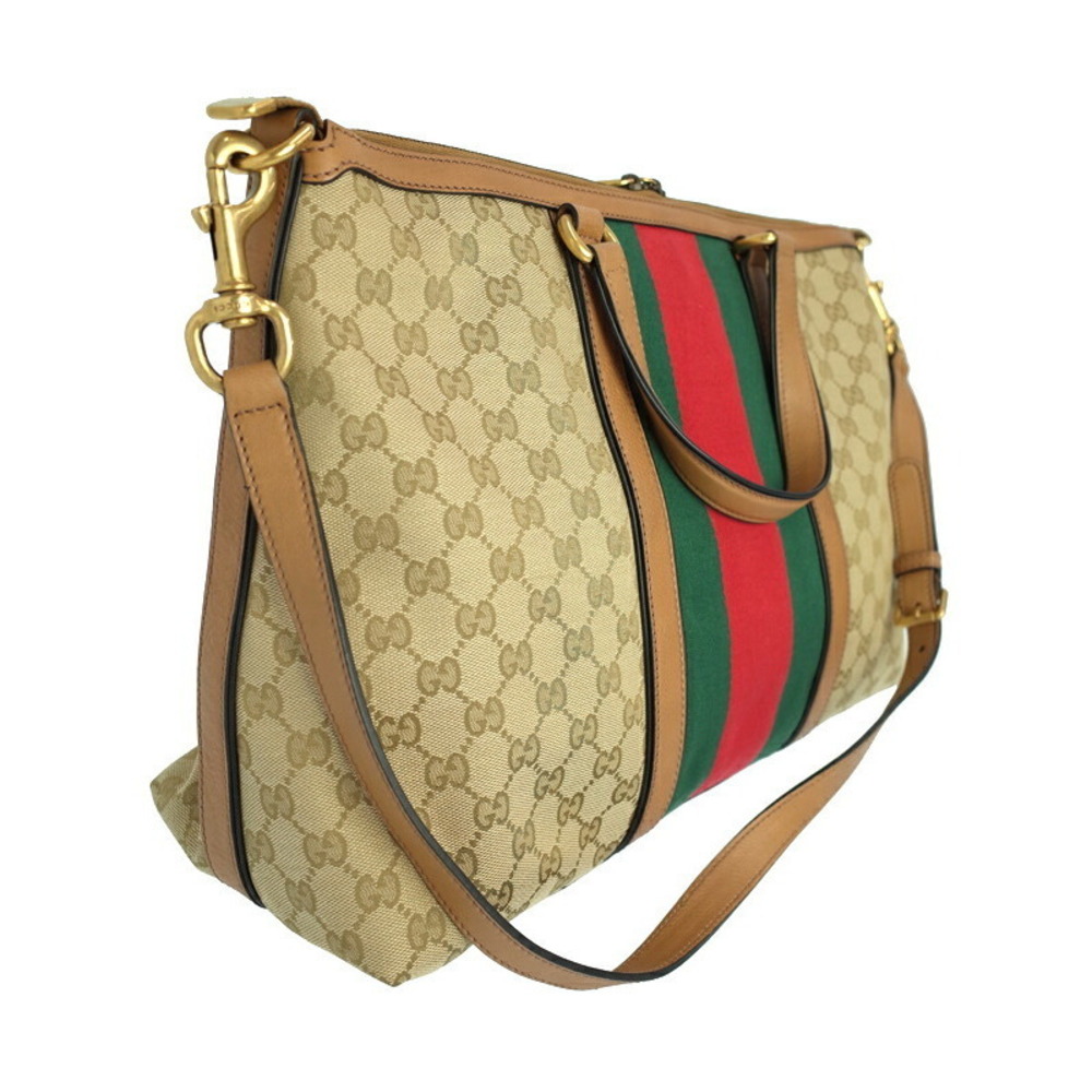 Gucci Brown Shoulder web Tan Sherry Supreme bag signature canvas GG